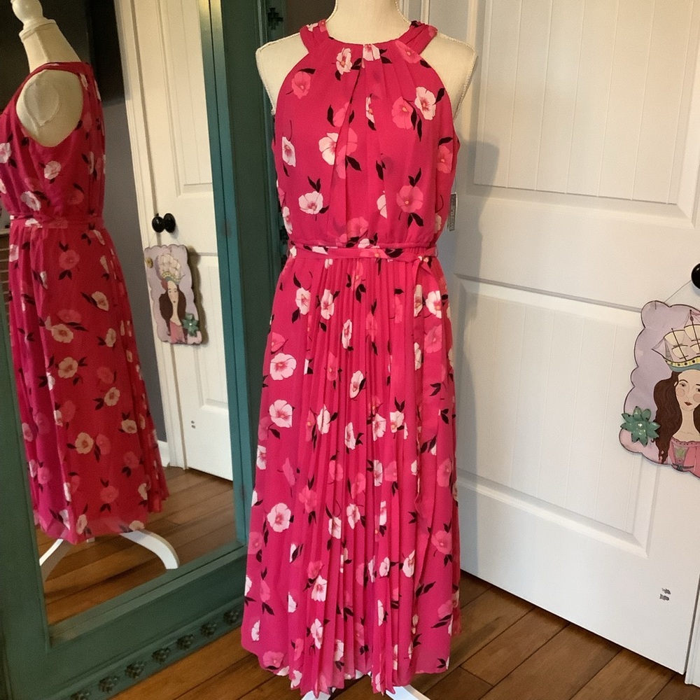 INC International Concepts Hot Pink Floral Maxi‎ Dress